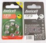Eunicell 1.4V Zinc Air Hearing Aids Battery Button-Cell | 4 Types | 6pcs - 10 Packs Box