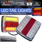 Pair 26LED Submersible/Waterproof Stop Taillight Kit Boat Truck Trailer Lights
