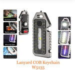 Lanyard COB Rechargeable Keychain Light W/Bottle Opener/Whistle/Window Breaker/Magnet | W5135-W5136