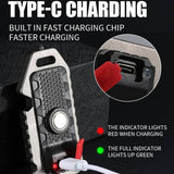 Lanyard COB Rechargeable Keychain Light W/Bottle Opener/Whistle/Window Breaker/Magnet | W5135-W5136