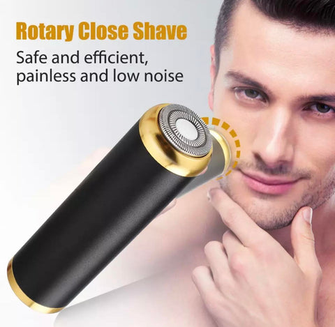 Electric Mini Shaver Rotary Cordless Beard Trimmer Washable USE Rechargeable | Black/Silver