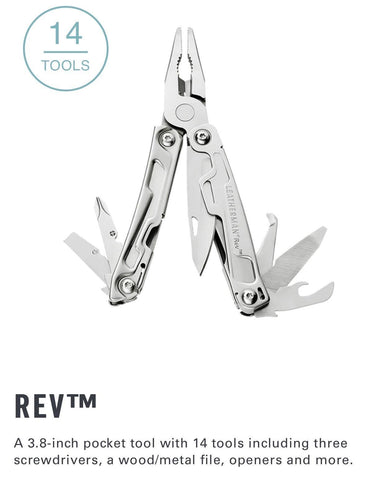 Leatherman Rev Multi Tool Stainless | 14 Tools