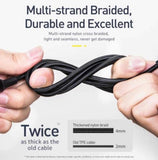 Twins 2 in 1 3A Quick Charge Cable QC3.0 Type-C To Type-C & iPhone Cable | XF-45 | Black