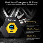 Audew 120W 12V Portable Digital Air Compressor Pump W/LED Lights | CZK-3603