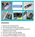 M.2 PCIe X4 Adapter with M.2 Heatsink for M.2 PCIe 4.0/3.0 SSD (NVMe and AHCI) | PA09-HS