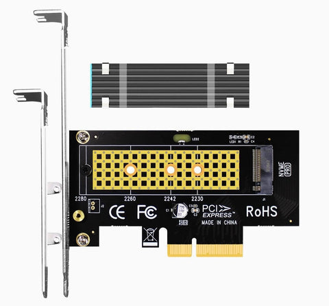 M.2 PCIe X4 Adapter with M.2 Heatsink for M.2 PCIe 4.0/3.0 SSD (NVMe and AHCI) | PA09-HS
