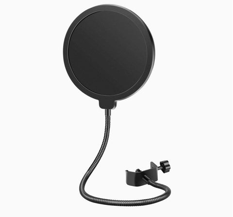 Pro Microphone Pop Wind Filter Shield Flexible 360° Gooseneck Clip Stabilizing Arm