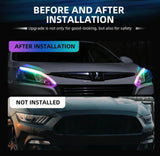 2pcs Sequential LED RGB Strip Turn Signal Indicator Car DRL W/RF Remote | 60cm