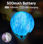 3D Moon Lamp Galaxy Printed Rechargeable W/Remote & Touch Control | Wooden Base
