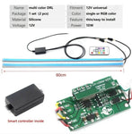 2pcs Sequential LED RGB Strip Turn Signal Indicator Car DRL W/RF Remote | 60cm