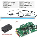 2pcs Sequential LED RGB Strip Turn Signal Indicator Car DRL W/RF Remote | 60cm
