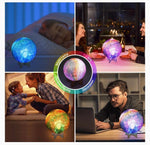 3D Moon Lamp Galaxy Printed Rechargeable W/Remote & Touch Control | Wooden Base