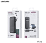 WEKOME Gonen Series 10,000mAh Power Bank W/4in1 Cables + 2 USB