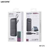 WEKOME Gonen Series 10,000mAh Power Bank W/4in1 Cables + 2 USB