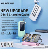 WEKOME Gonen Series 10,000mAh Power Bank W/4in1 Cables + 2 USB