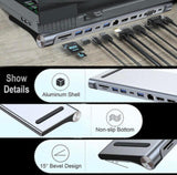 12 in 1 Type-C Laptop Docking Station HUB HDMI HD 4K USB 3.0 VGA PD SD /TF