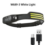 Triple Strips COB LED Induction Sensor Headlamp W/Built-in Battery | 2 Style | W689-3