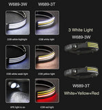 Triple Strips COB LED Induction Sensor Headlamp W/Built-in Battery | 2 Style | W689-3