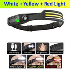 Triple Strips COB LED Induction Sensor Headlamp W/Built-in Battery | 2 Style | W689-3