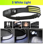 Triple Strips COB LED Induction Sensor Headlamp W/Built-in Battery | 2 Style | W689-3