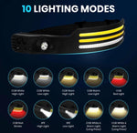Triple Strips COB LED Induction Sensor Headlamp W/Built-in Battery | 2 Style | W689-3