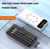 WEKOME Qichon Series 10,000mAh Power Bank W/3in1 Cables & Suction Cups | WP-233