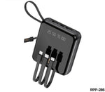 REMAX Janker Series 10,000 Mini Cabled Powerbank W/Flashlight | Black | RPP-286