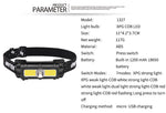 Tube XPG+COB Headlamp Built-in Battery USB Rechargeable W/Magnet | 1327