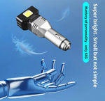 12V-24V Car Charger W/XPG+COB LED Flashlight & Emergency Glass Breaker | 2 Styles
