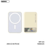 10,000mAh 20W Magnetic Wired/Wireless Power Bank W/Colour Display | White | RPP-525