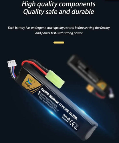HJ 11.1v 2000mAh Polymer Lithium Battery W/Tamiya Plug | 452096