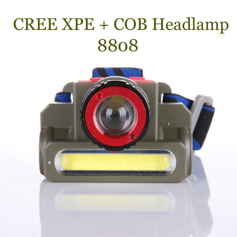 CREE XPE + COB Portable Outdoor USB Rechargeable Working Headlamp | 8808
