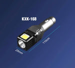 12V-24V Car Charger W/XPG+COB LED Flashlight & Emergency Glass Breaker | 2 Styles