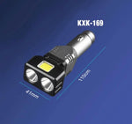 12V-24V Car Charger W/XPG+COB LED Flashlight & Emergency Glass Breaker | 2 Styles