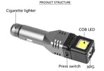 12V-24V Car Charger W/XPG+COB LED Flashlight & Emergency Glass Breaker | 2 Styles