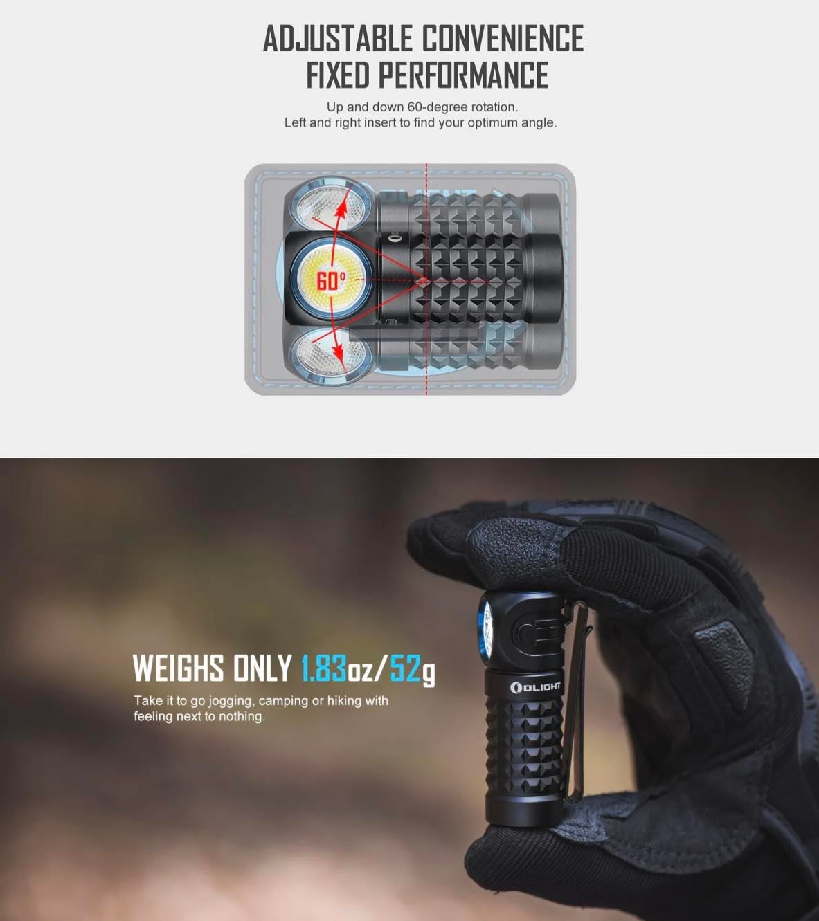 OLIGHT Perun Mini Kit Headlamps/EDC/Work Light | 1000LM | Black