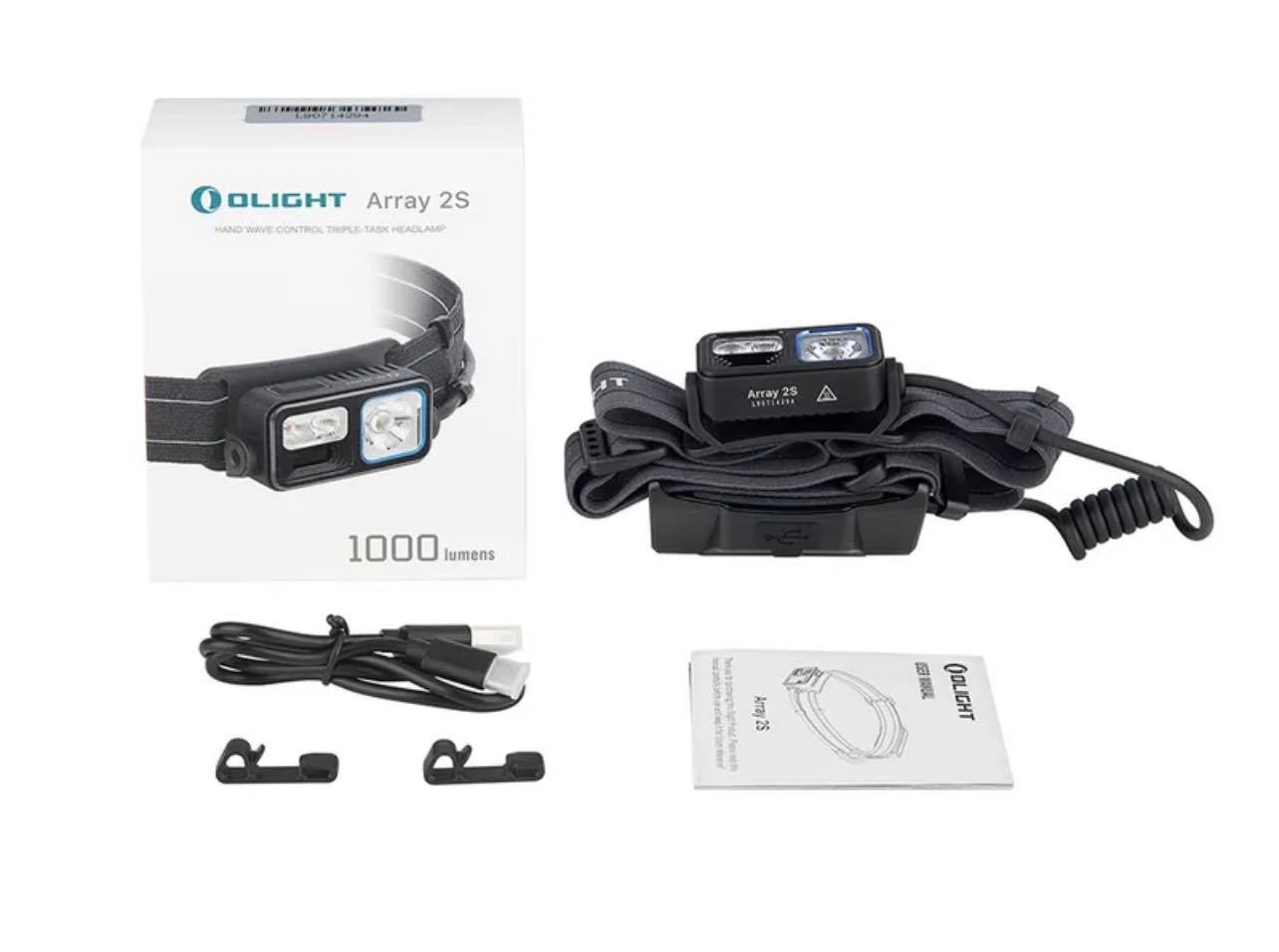OLIGHT Array 2S LED Sensor Headlamp USB Rechargeable | 1000LM | Black