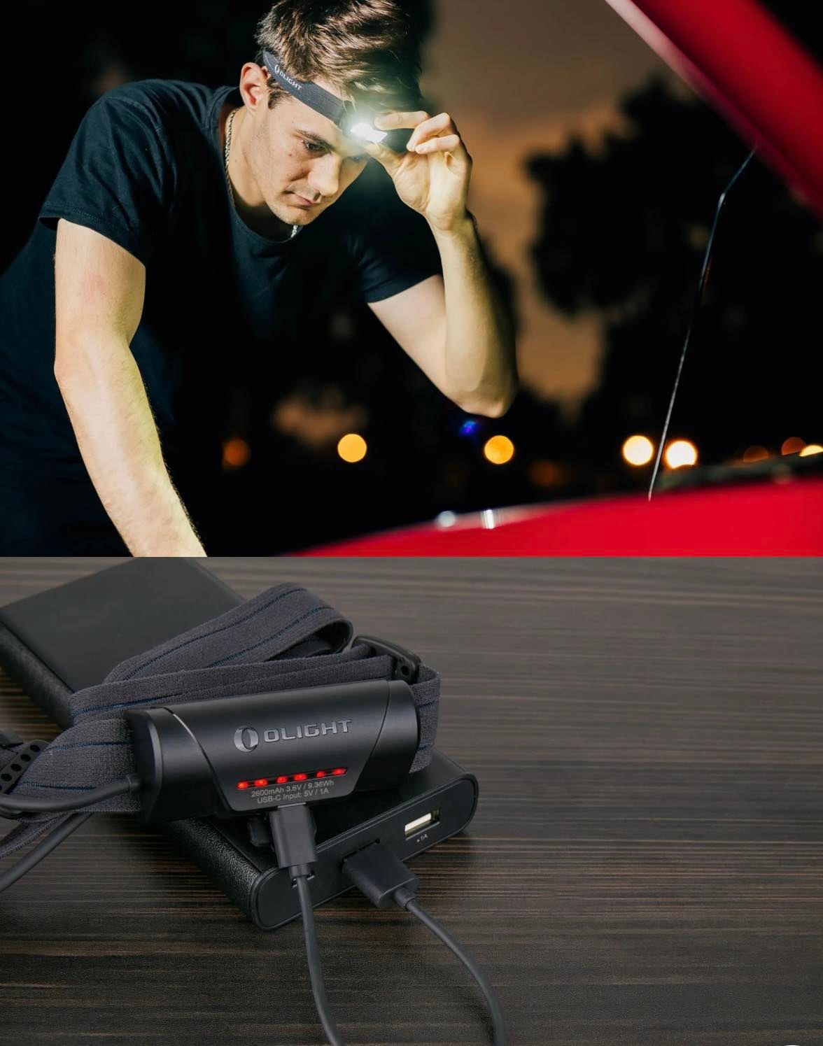 OLIGHT Array 2S LED Sensor Headlamp USB Rechargeable | 1000LM | Black