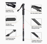2pcs Shock Absorbing All Terrain Trekking Poles W/Accessories & Carry Bag | Black