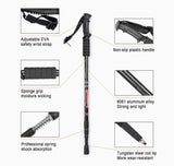2pcs Shock Absorbing All Terrain Trekking Poles W/Accessories & Carry Bag | Black