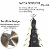 5-Piece HSS Cobalt Multiple Hole 50 Sizes Step Drill Bits Set W/Aluminum Case