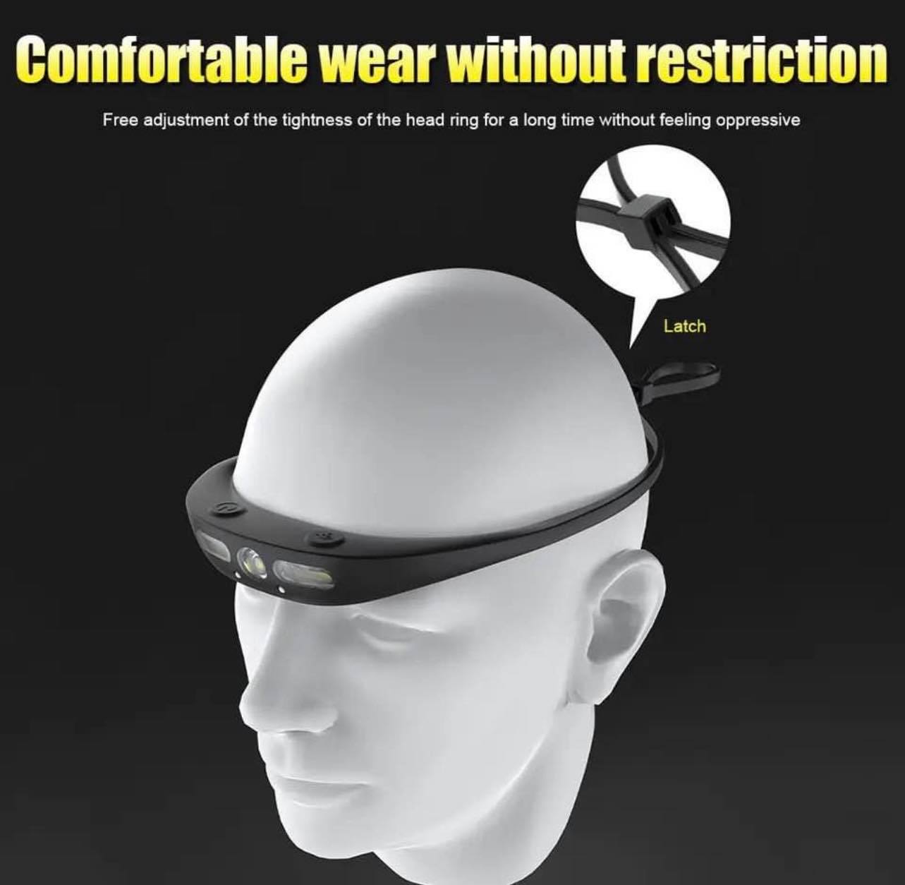 Silicone XPG+COB LED Wave Induction Headlamp Lightweight | KXK-801