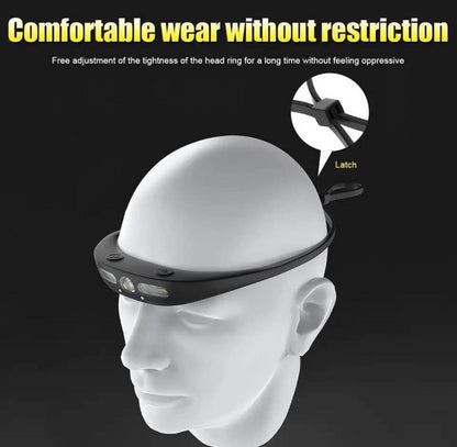 Silicone XPG+COB LED Wave Induction Headlamp Lightweight | KXK-801