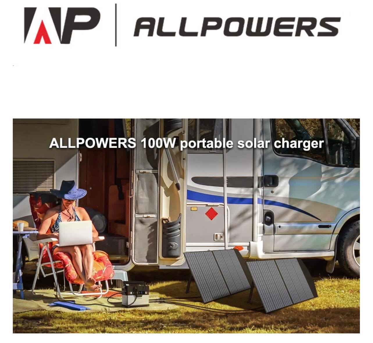 ALLPOWERS 100W Portable Solar Panel Foldable Solar Panel Kit Solar Charger