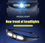 Silicone XPG+COB LED Wave Induction Headlamp Lightweight | KXK-801