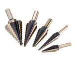 5-Piece HSS Cobalt Multiple Hole 50 Sizes Step Drill Bits Set W/Aluminum Case