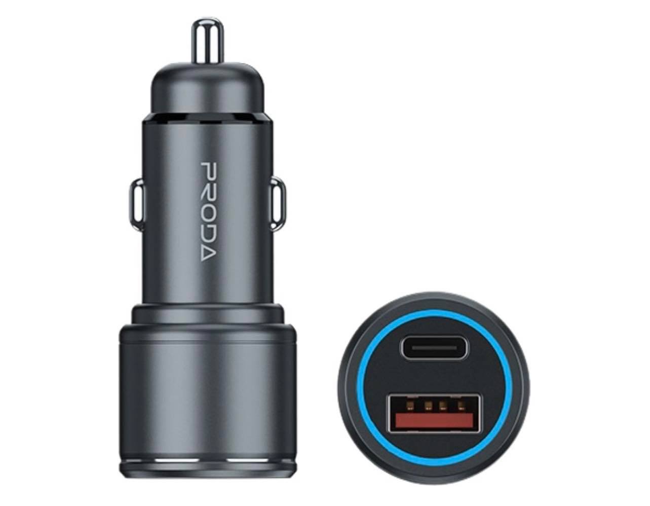PRODA 20W Fast Car Charger Gerry Series QC3+PD (USB+Type-C) | PD-C32
