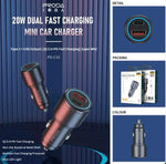 PRODA 20W Fast Car Charger Gerry Series QC3+PD (USB+Type-C) | PD-C32