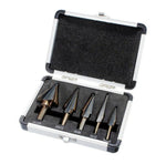 5-Piece HSS Cobalt Multiple Hole 50 Sizes Step Drill Bits Set W/Aluminum Case