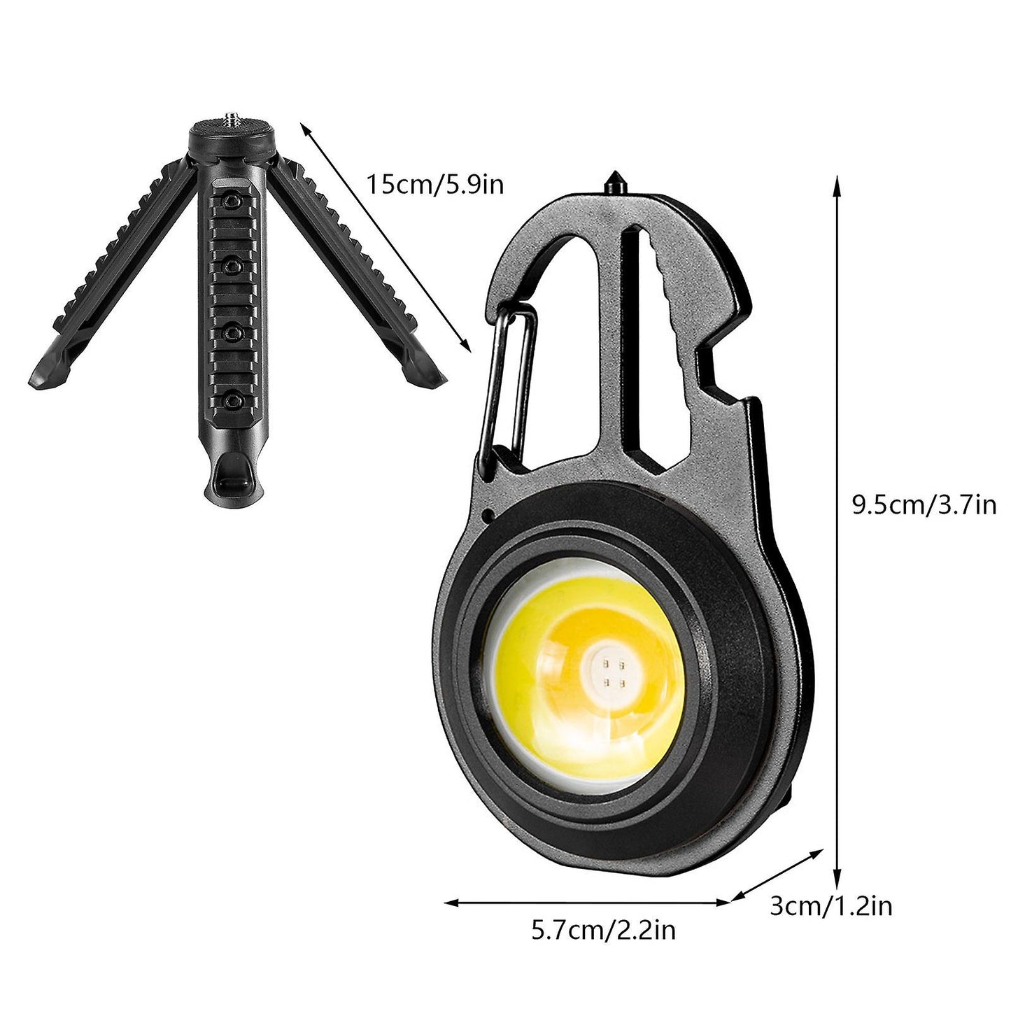 Mini COB Keychain Light W/4in1 Screwdriver & 7in1 Wrench | 2 Styles | Optional Tripod